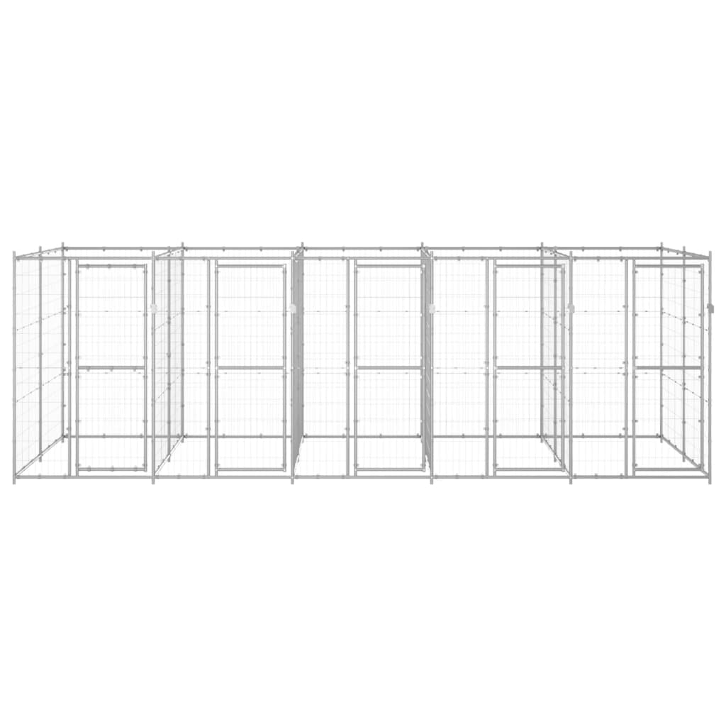 Outdoor Dog Kennel Galvanised Steel 12.1 m?