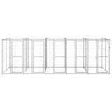 Outdoor Dog Kennel Galvanised Steel 12.1 m² - Front View