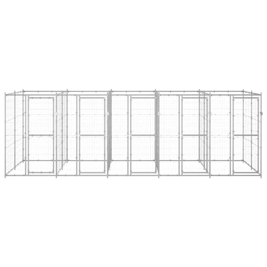 Outdoor Dog Kennel Galvanised Steel 12,1 m²