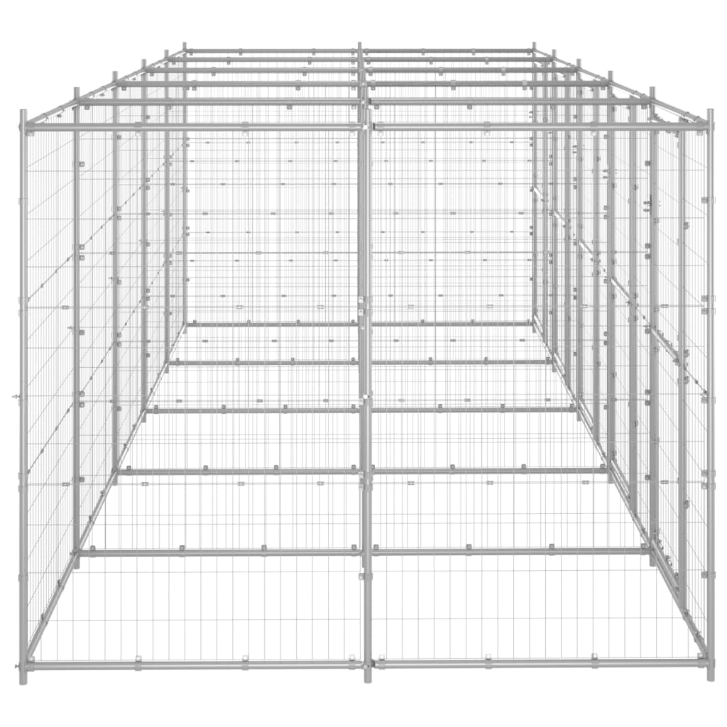 Outdoor Dog Kennel Galvanised Steel 12.1 m?