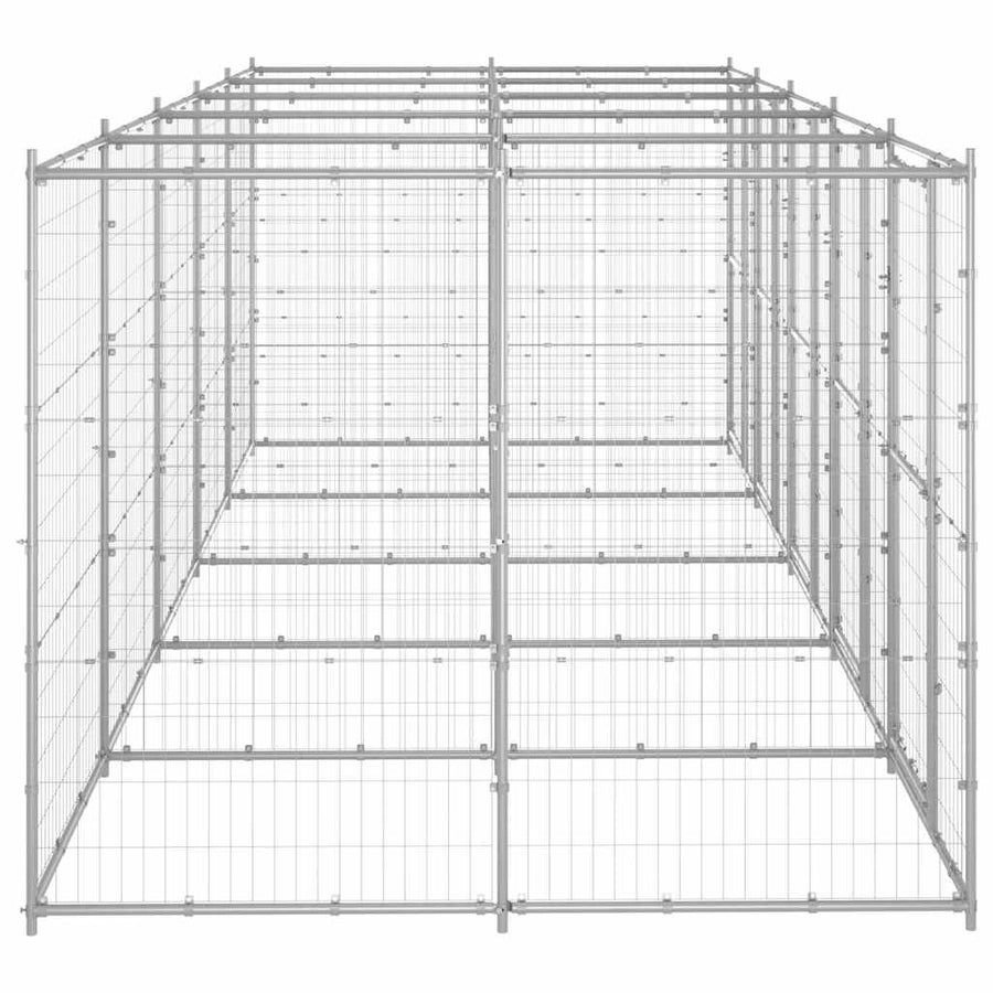 Outdoor Dog Kennel Galvanised Steel 12,1 m²