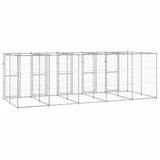 Outdoor Dog Kennel Galvanised Steel 12.1 m² - Top-Down View