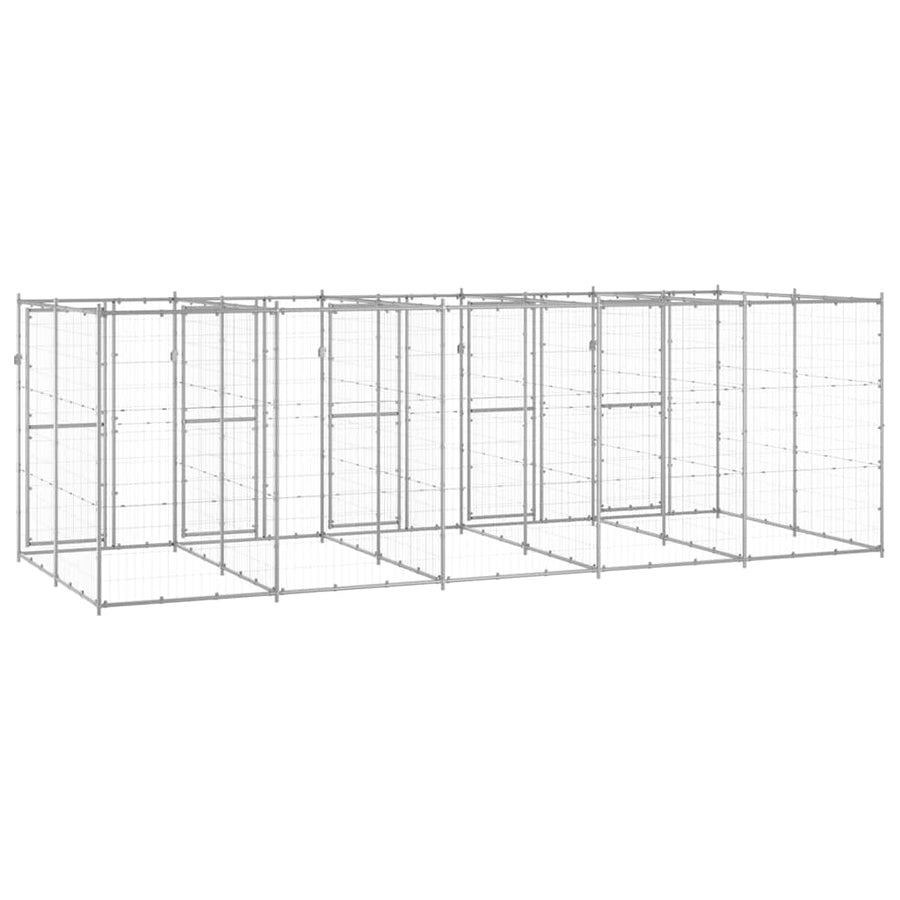 Outdoor Dog Kennel Galvanised Steel 12,1 m²