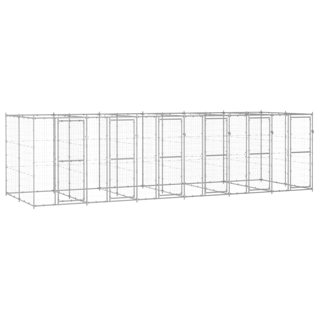 Outdoor Dog Kennel Galvanised Steel 14.52 m?