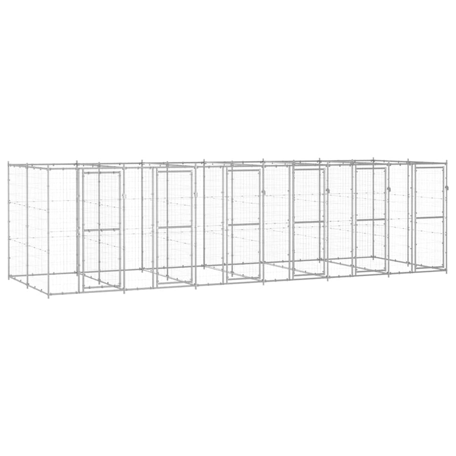 Outdoor Dog Kennel Galvanised Steel 14,52 m²