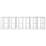 Outdoor Dog Kennel Galvanised Steel 14.52 m² - Front View