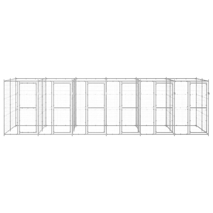 Outdoor Dog Kennel Galvanised Steel 14,52 m²