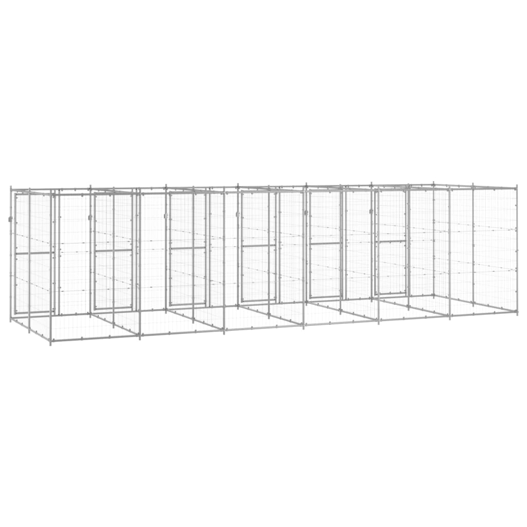 Outdoor Dog Kennel Galvanised Steel 14.52 m?
