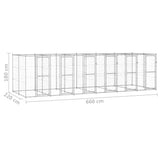 Outdoor Dog Kennel Galvanised Steel 14.52 m?