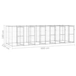 Outdoor Dog Kennel Galvanised Steel 14,52 m²