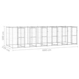 Outdoor Dog Kennel Galvanised Steel 14.52 m² - Rear View