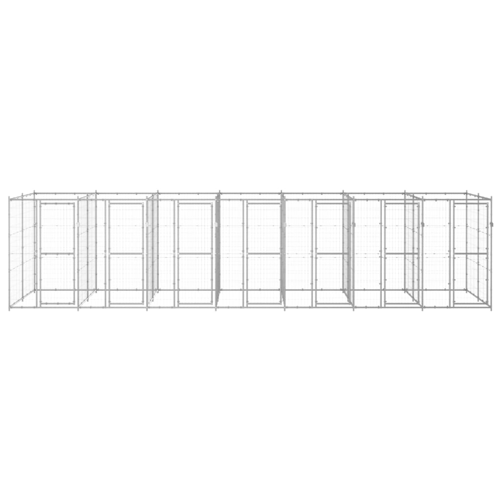 Outdoor Dog Kennel Galvanised Steel 16.94 m?