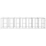 Outdoor Dog Kennel Galvanised Steel 16.94 m² - Front View
