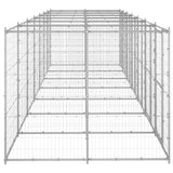 Outdoor Dog Kennel Galvanised Steel 16.94 m² - Side View