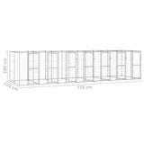 Outdoor Dog Kennel Galvanised Steel 16.94 m?