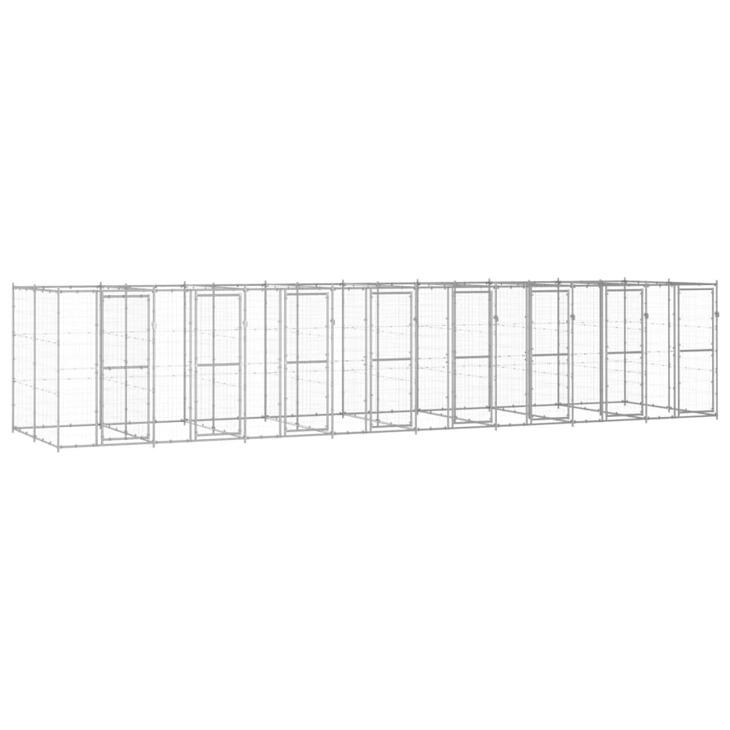Outdoor Dog Kennel Galvanised Steel 19.36 m?