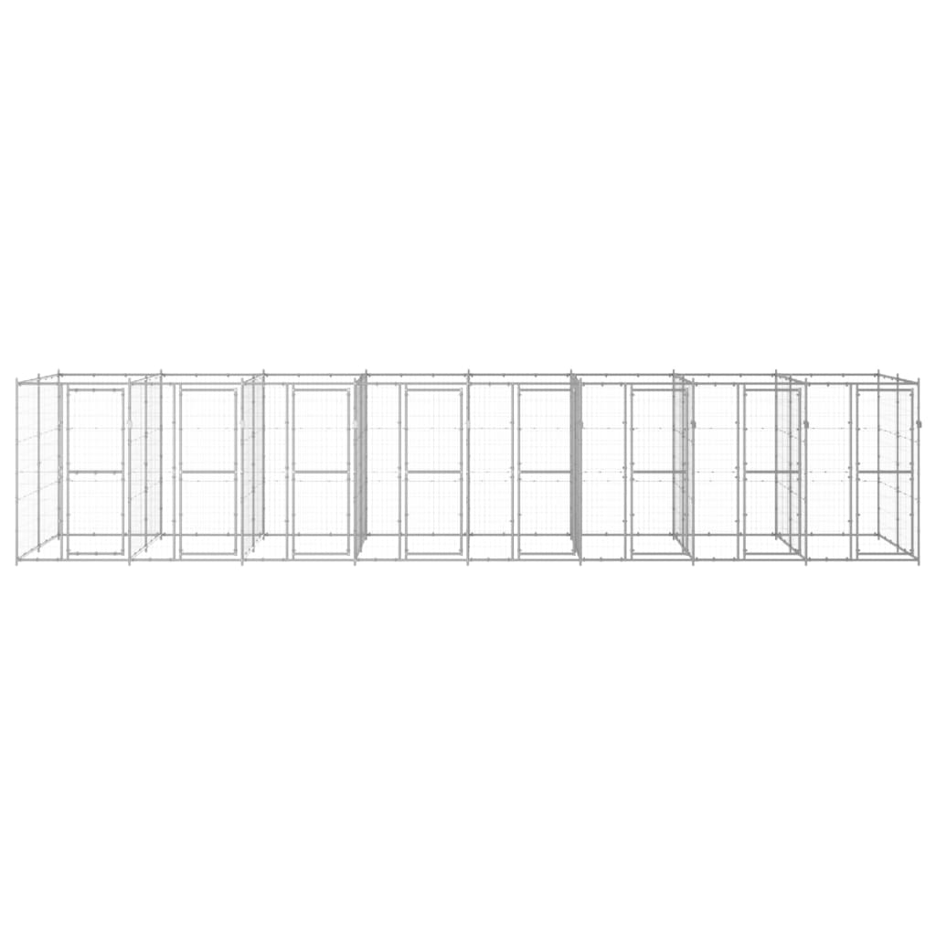 Outdoor Dog Kennel Galvanised Steel 19.36 m?