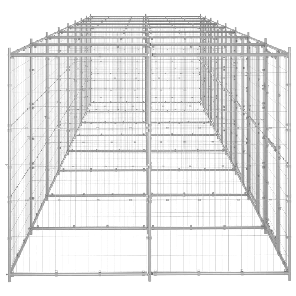 Outdoor Dog Kennel Galvanised Steel 19.36 m?