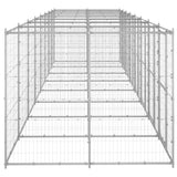Outdoor Dog Kennel Galvanised Steel 19.36 m² - Side View