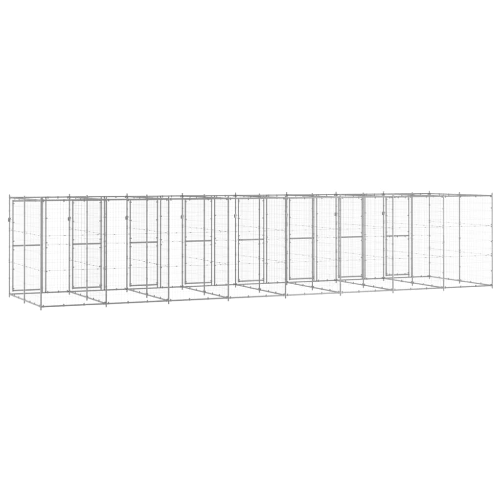 Outdoor Dog Kennel Galvanised Steel 19.36 m?