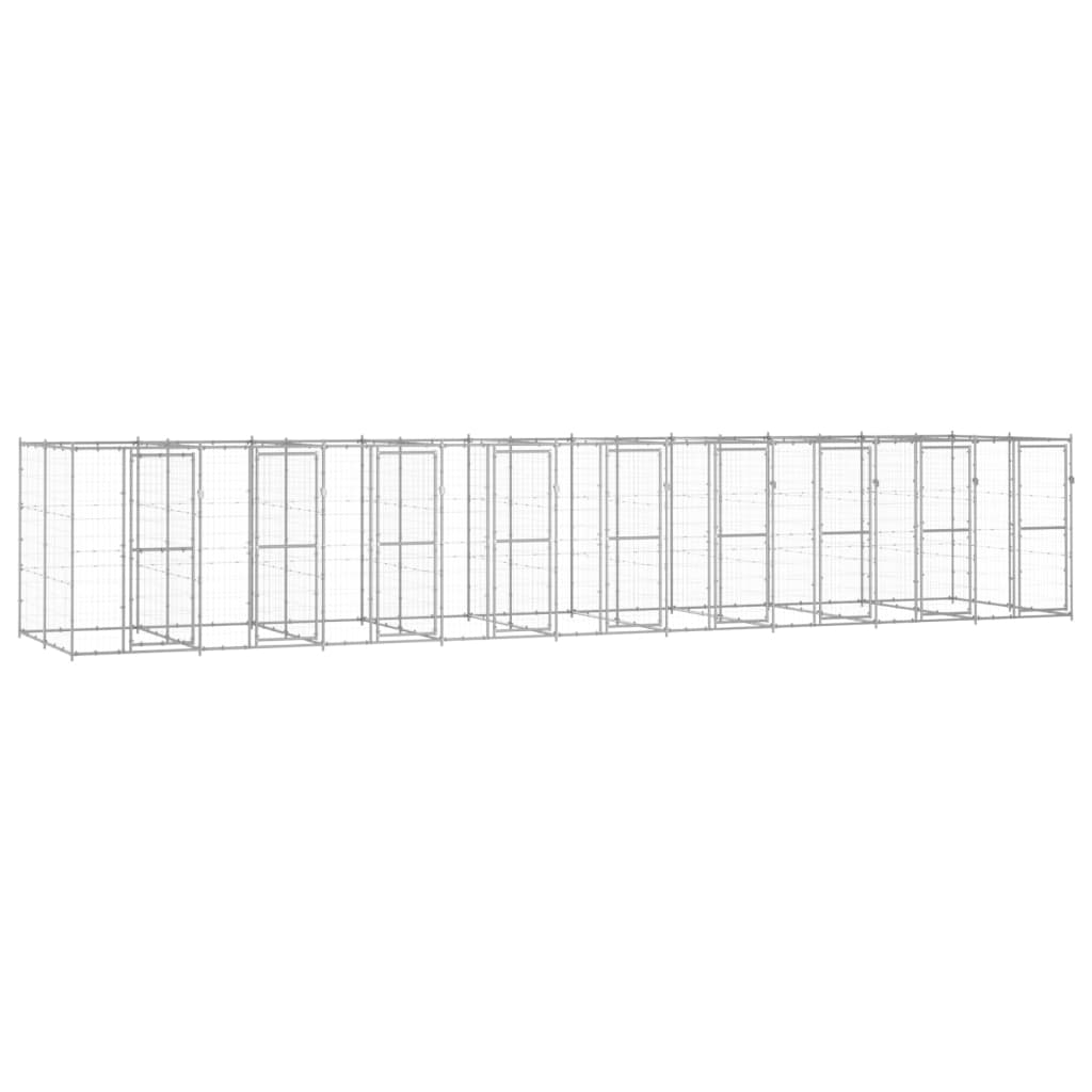 Outdoor Dog Kennel Galvanised Steel 21.78 m?
