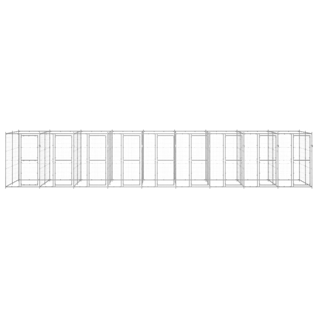 Outdoor Dog Kennel Galvanised Steel 21.78 m²