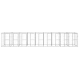 Outdoor Dog Kennel Galvanised Steel 21.78 m² - Front View