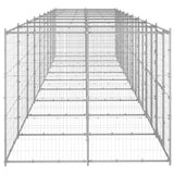 Outdoor Dog Kennel Galvanised Steel 21.78 m² - Side View