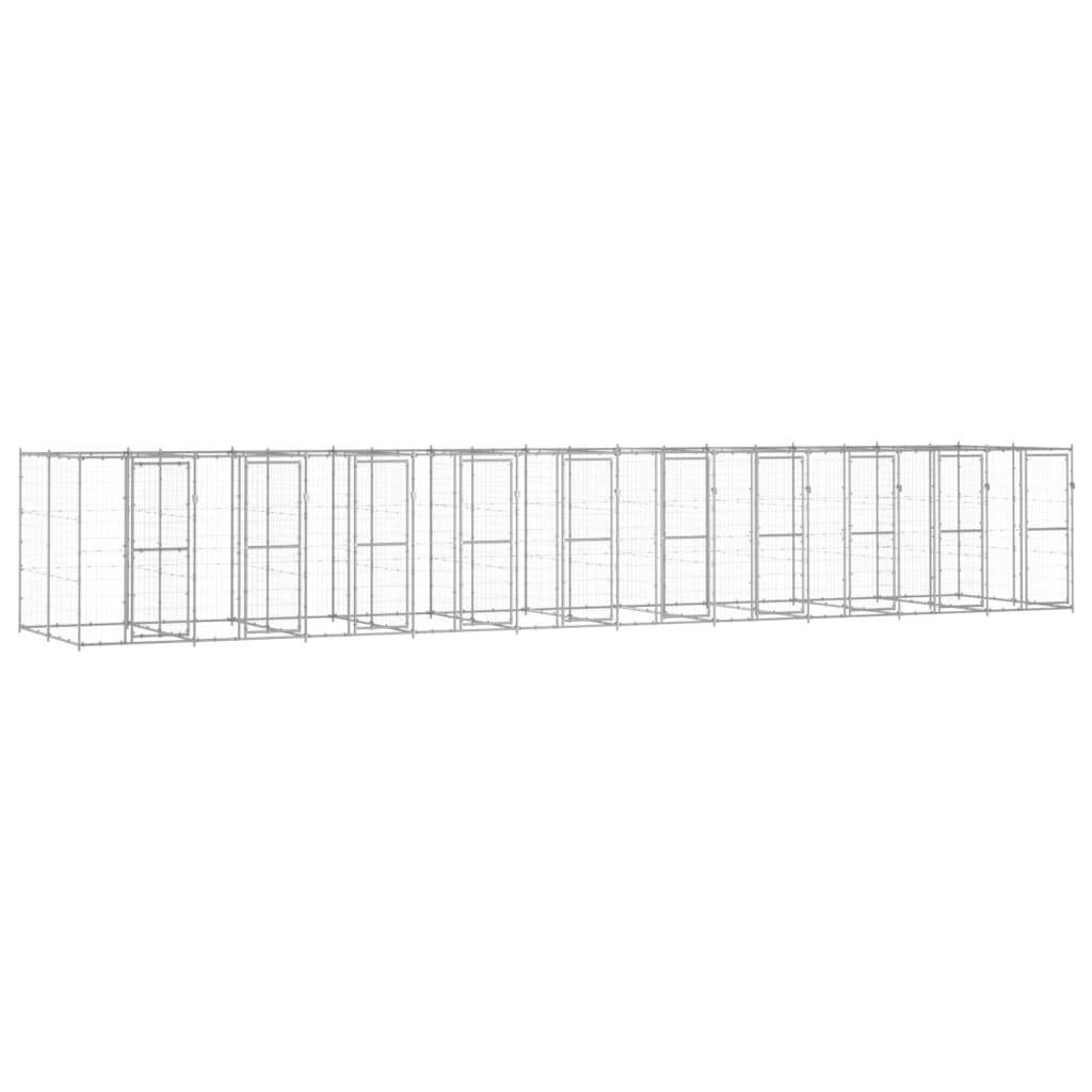 Outdoor Dog Kennel Galvanised Steel 24.2 m?