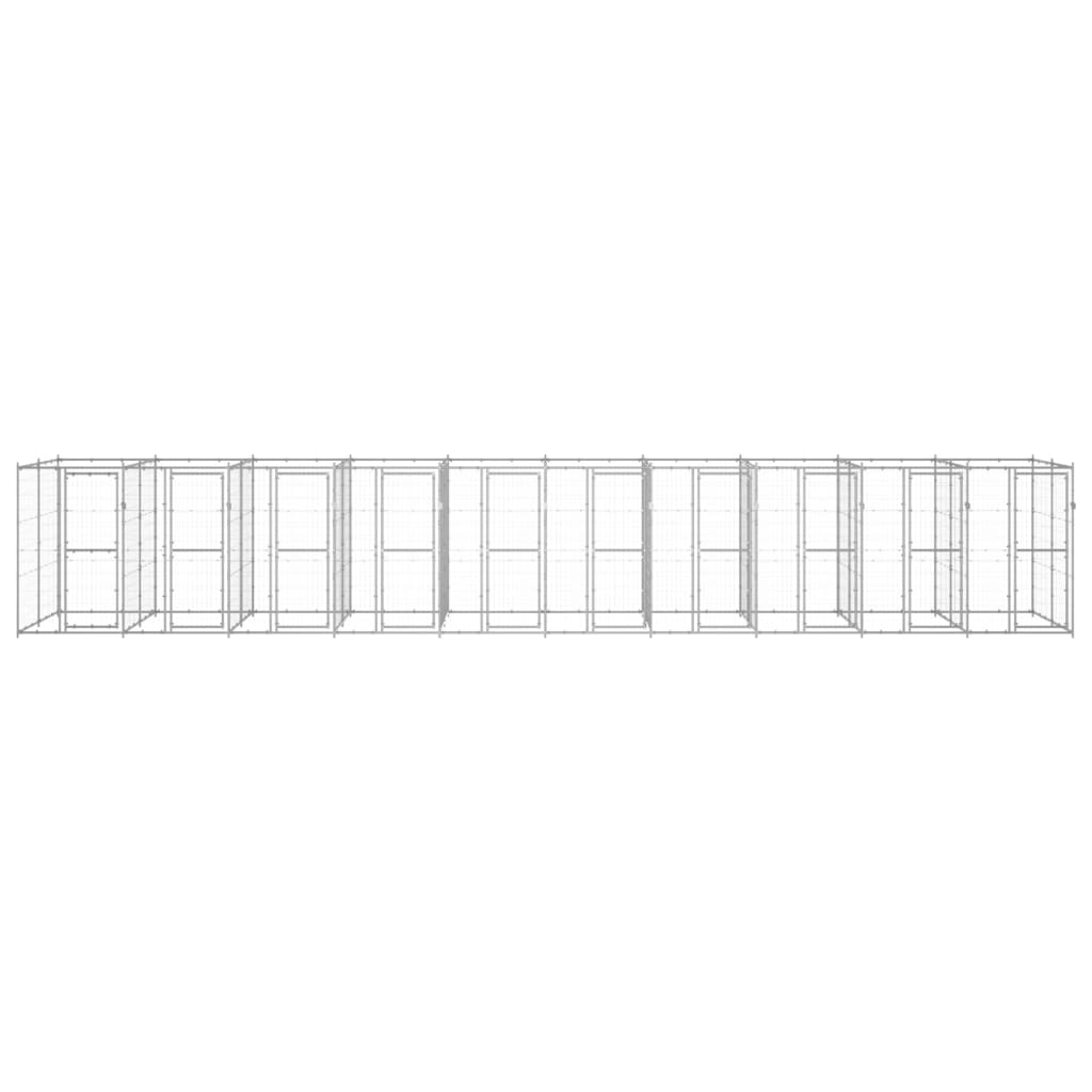 Outdoor Dog Kennel Galvanised Steel 24.2 m?