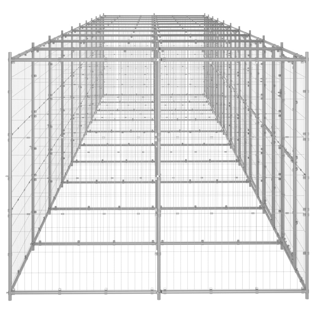 Outdoor Dog Kennel Galvanised Steel 24.2 m?
