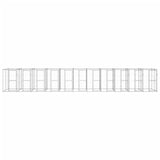 Outdoor Dog Kennel Galvanised Steel 26.62 m² - Front View