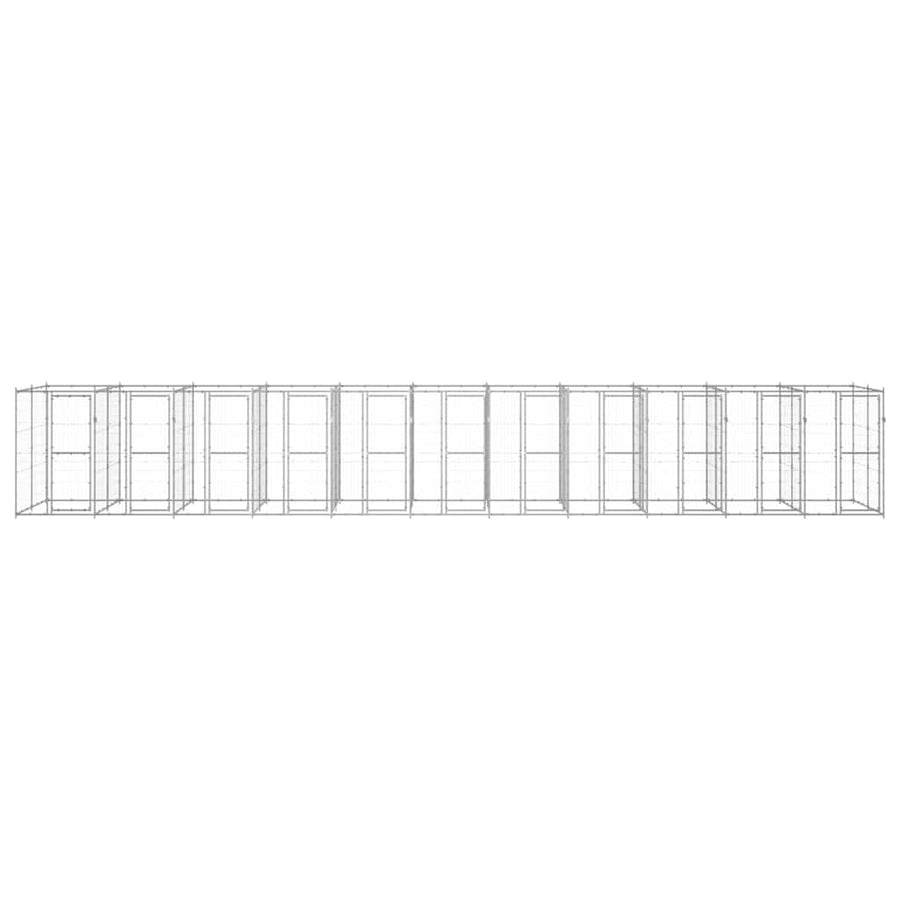 Outdoor Dog Kennel Galvanised Steel 26,62 m²