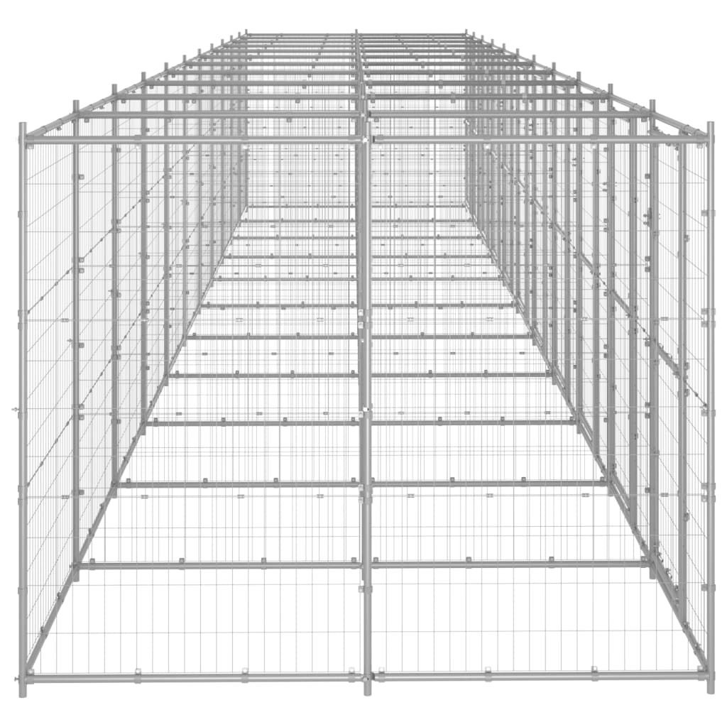 Outdoor Dog Kennel Galvanised Steel 26.62 m?