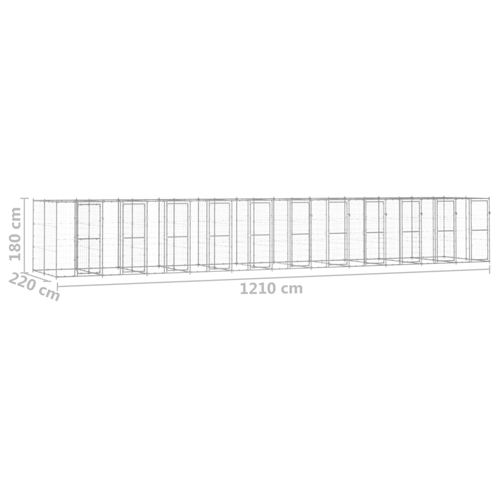 Outdoor Dog Kennel Galvanised Steel 26.62 m?