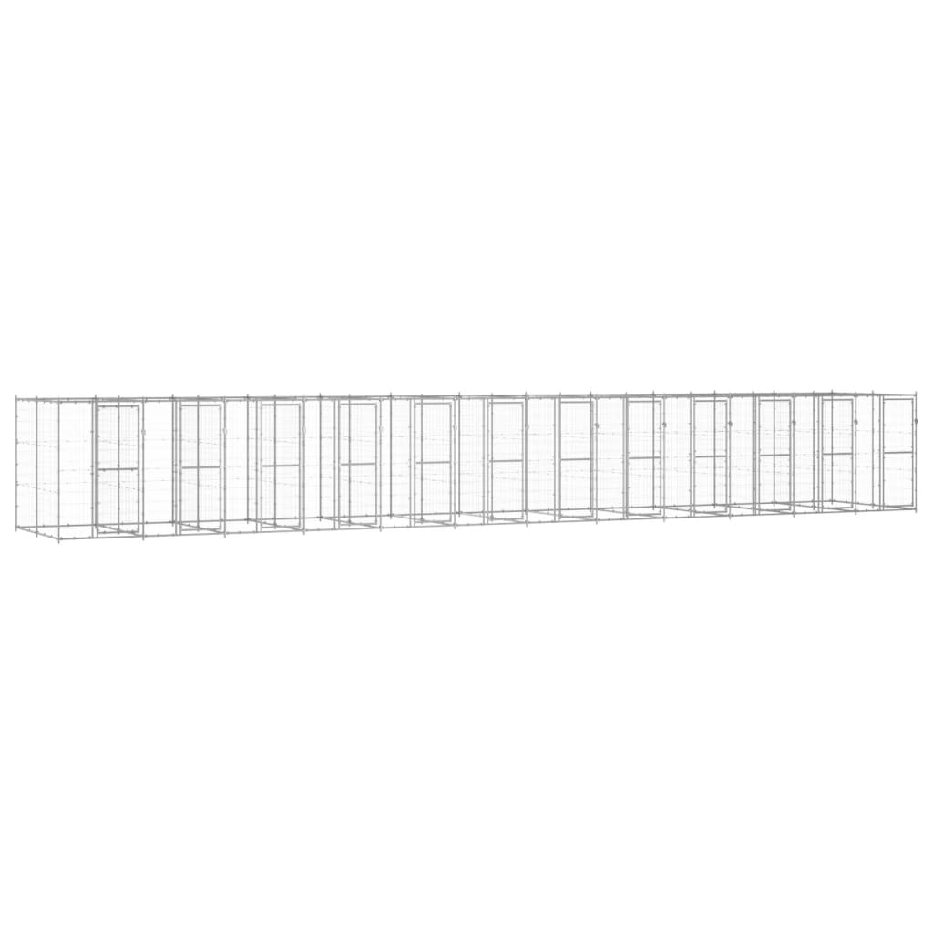 Outdoor Dog Kennel Galvanised Steel 29.04 m?