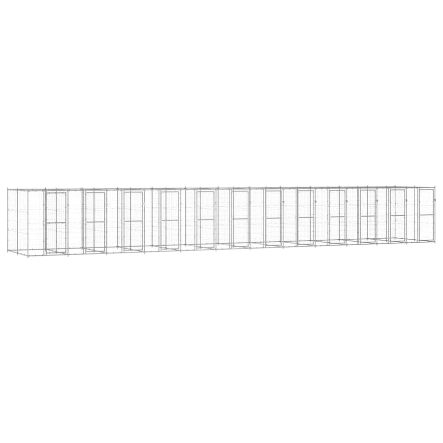Outdoor Dog Kennel Galvanised Steel 29,04 m²