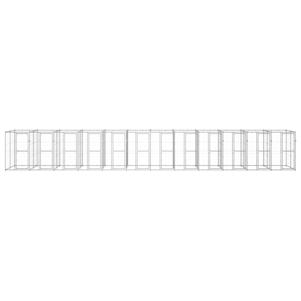 Outdoor Dog Kennel Galvanised Steel 29.04 m?