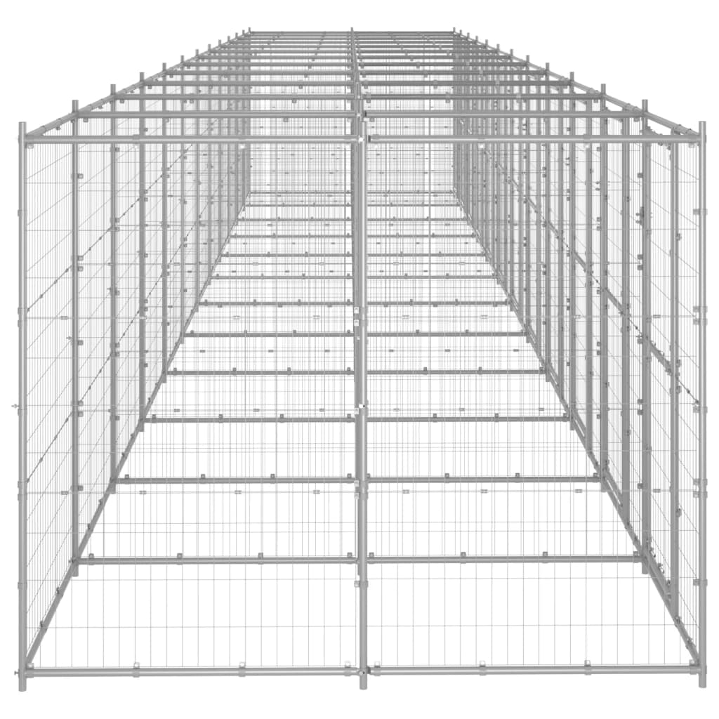 Outdoor Dog Kennel Galvanised Steel 29.04 m?