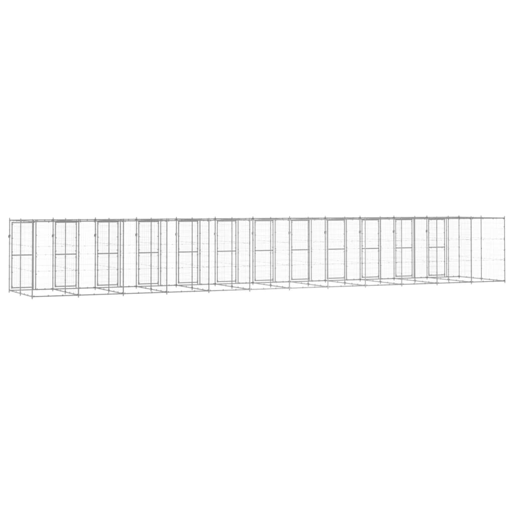 Outdoor Dog Kennel Galvanised Steel 29.04 m?