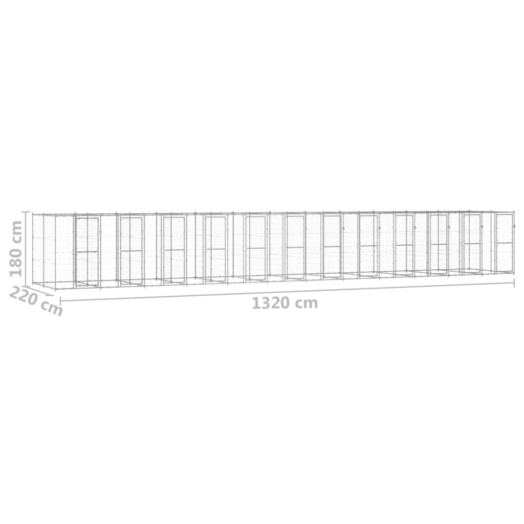 Outdoor Dog Kennel Galvanised Steel 29.04 m?