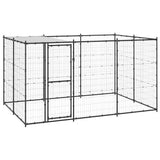 Outdoor Dog Kennel Steel with Roof 7.26 m?