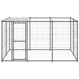 Outdoor Dog Kennel Steel with Roof 7.26 m² - Front View