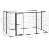 Outdoor Dog Kennel Steel with Roof 7.26 m² - Rear View