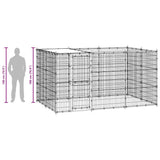 Outdoor Dog Kennel Steel with Roof 7.26 m?