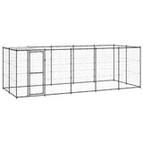 Outdoor Dog Kennel Steel with Roof 12.1 m?
