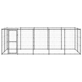 Outdoor Dog Kennel Steel with Roof 12.1 m² - Front View