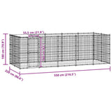 Outdoor Dog Kennel Steel with Roof 12.1 m?