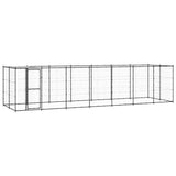 Outdoor Dog Kennel Steel with Roof 16.94 m?