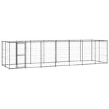 Outdoor Dog Kennel Steel with Roof 16.94 m²